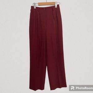 Burgundy Pleated Pants